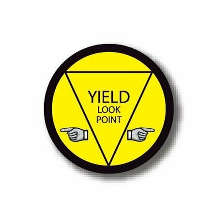 ERGOMAT 12in CIRCLE SIGNS - Yield Look Point DSV-SIGN 144 #1801 -UEN